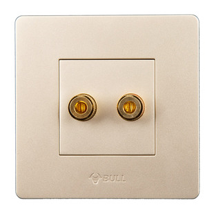 公牛一位音响插座86型发烧音箱喇叭音频线接线柱多媒体插头面板