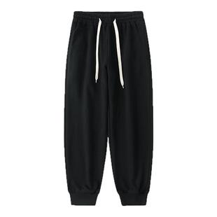 CountryMoment 复古基础款直筒束脚针织卫裤男女抽绳休闲运动长裤