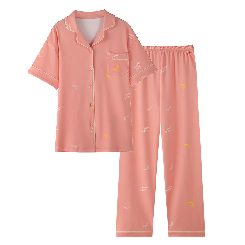 2025新款睡衣女款夏季纯棉开衫夏款短袖长裤夏天可外穿家居服套装