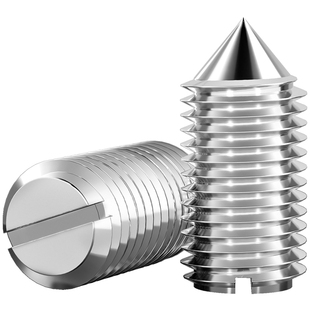 201不锈钢一字尖端紧定螺丝钉开槽无头机米顶丝MM3M4M5M6M8M10M12