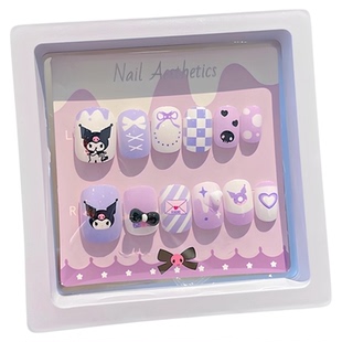 卡通儿童穿戴甲片果冻胶3-16岁小学生可拆卸美甲贴女孩礼物指甲贴