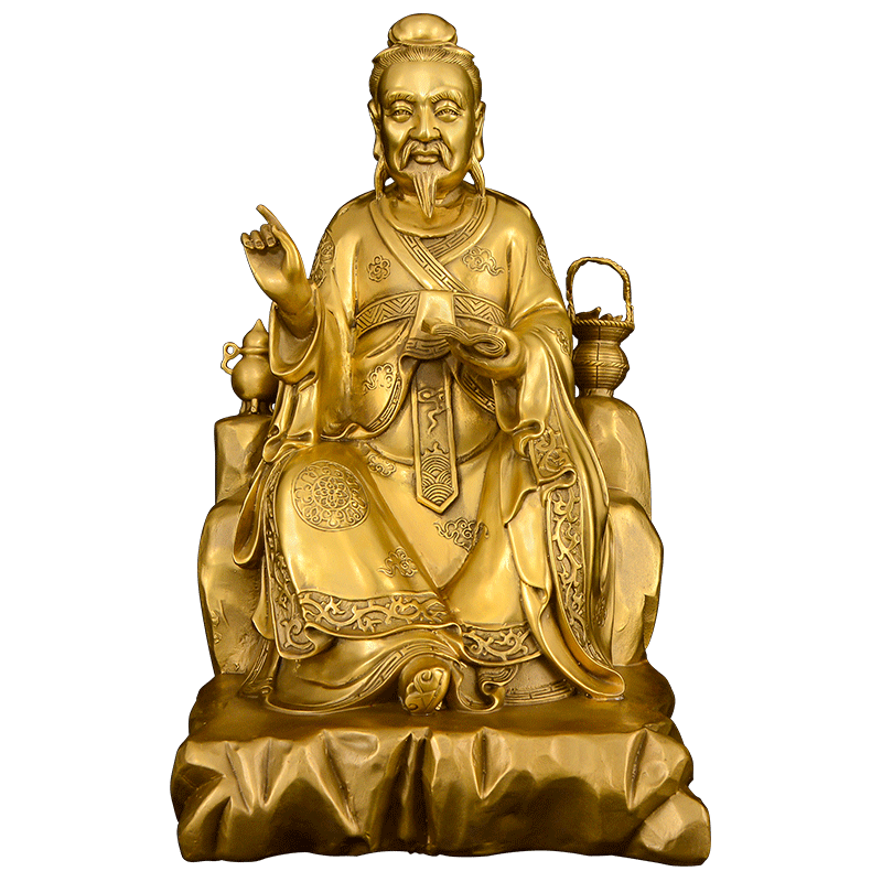黄铜药王孙思邈铜像摆件