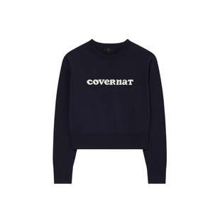 COVERNAT韩国卫衣女款字母圆领卫衣宽松休闲百搭套头长袖通勤风