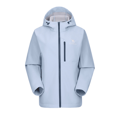 骆驼户外软壳衣女加绒保暖摇粒绒连帽夹克抗静电防风防水外套男