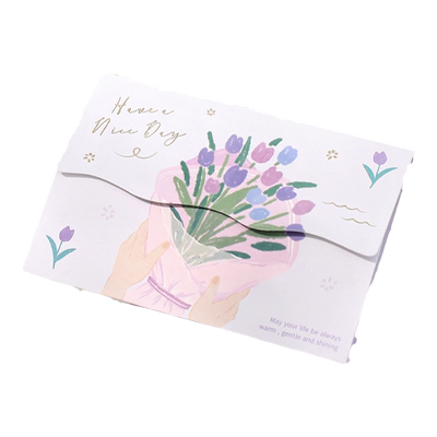 插画烫金节日生日贺卡祝福卡片