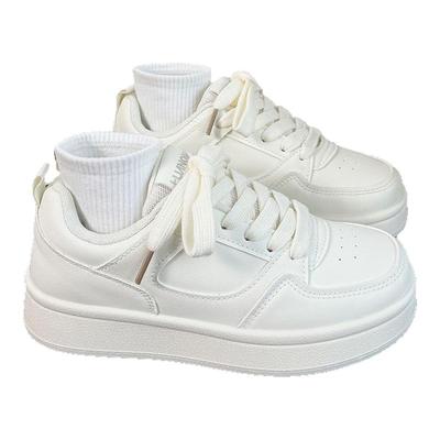 环球爆款百搭vibe风厚底小白鞋