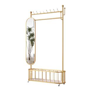 网红款仙人掌衣帽架衣架落地房间家用卧室挂衣架带镜子一体衣架