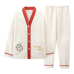 秋冬季空气棉月子服春秋纯棉产后10月份哺乳孕妇睡衣产妇家居服坐