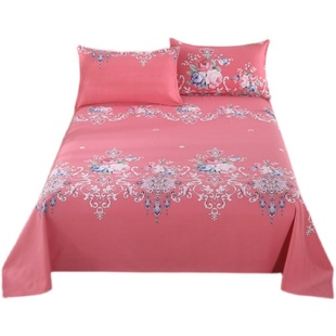 加厚平整】棉麻老粗布床单不起皱单人双人土布帆布印花大炕单热卖