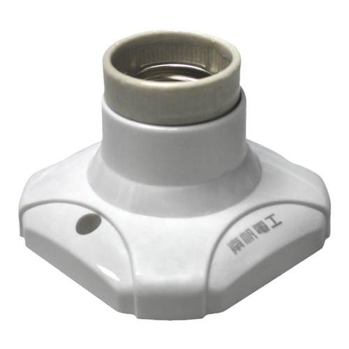 E27灯座 耐高温陶瓷灯头 灯座螺口陶瓷灯口 灯座平底座吸顶 10个