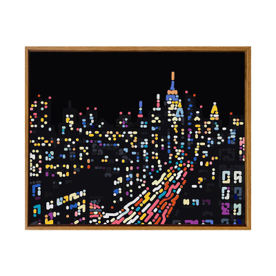 高级感城市夜景DIY数字油画挂画