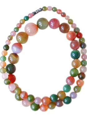 天然光面盐源玛瑙塔链项链天然盐源玛瑙塔链项链 盐源玛瑙项链 毛