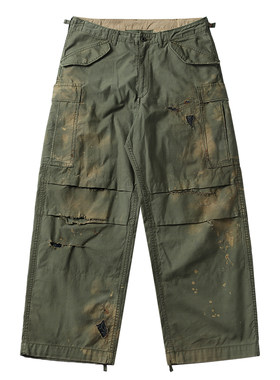 WIROTE威络 苔痕与羊皮信M65 CARGO PANTS双膝补丁军版工装阔腿裤
