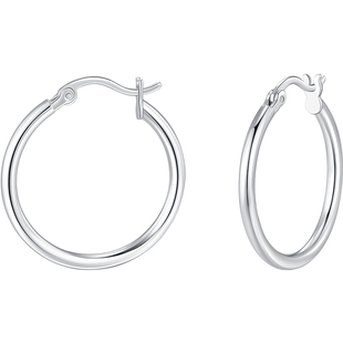 MODIAN摩典S925纯银简约几何镂空圆环素圈耳环女小众设计感耳扣