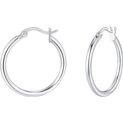 摩典纯银几何简约素圈小众耳环