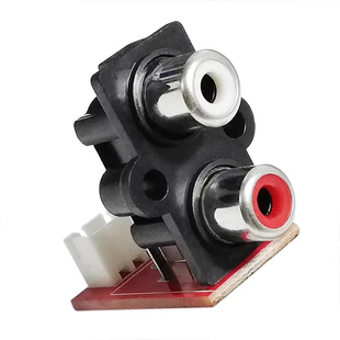 RCA插座2位2孔音频输入母座莲花头2/4孔音响功放插座带电路板配件