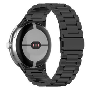 适用于谷歌智能手表pixel watch4/3/2不锈钢表带 google pixel watch3 金属精钢三株腕表带 google watchband