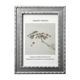 中古做旧美式复古银色实木相框长方形金属质感玻璃简约大尺寸摆台