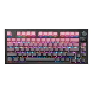 雷咖泽KW75黑莓显示屏客制化机械键盘侧刻透光键帽三模75配列游戏