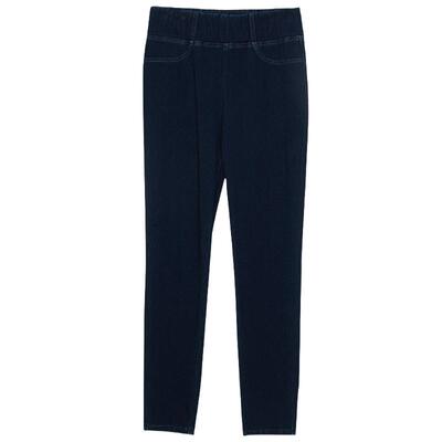 谜底松紧腰紧身铅笔裤女春新款复古百搭高腰牛仔裤241MK0010