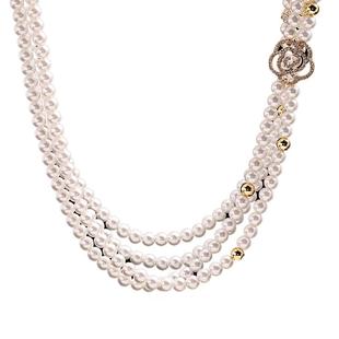 法国IDee双层项链女百搭长款毛衣链潮流轻奢小众春夏款珍珠配饰品