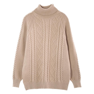 加厚高领时尚毛衣麻花宽松打底