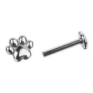 Shinma赛博朋克猫爪熊掌狗狗爪唇钉耳钉 钛钢土酷穿刺内螺纹穿刺
