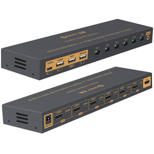 kvm切换器hdmi六进一出五进5进6进1出口多台电脑主机监控录像机共用1套键盘鼠标u盘显示器usb设备4K