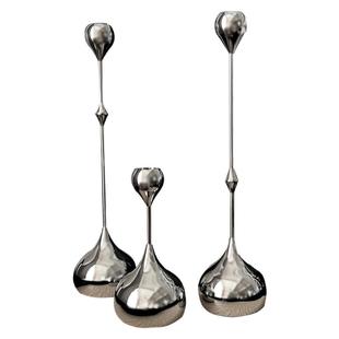 态生活 ins轻奢风电镀银色创意烛台家居简约桌面不规则装饰小摆件