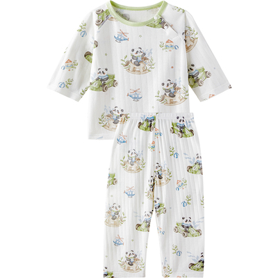 儿童夏季薄款纱布分体家居服套装
