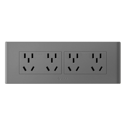 明装公牛二十孔插座灰色