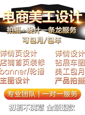 淘宝店铺装修网天猫京东阿里巴巴宝贝详情页设计主图制作美工包月