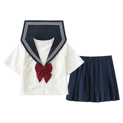 青月社基础款白三本甜妹水手服