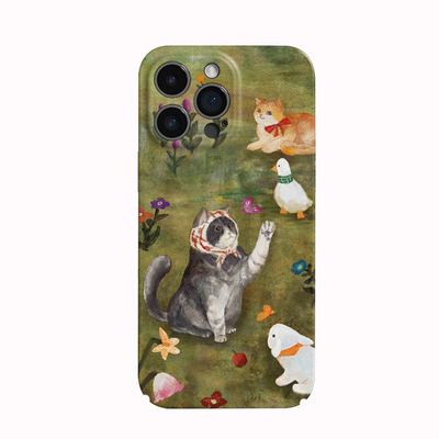 适用iPhone17Promax保护套复古猫咪16promax手机壳15pro个性14plus女生12磨砂11高级16plus苹果12provivo华为
