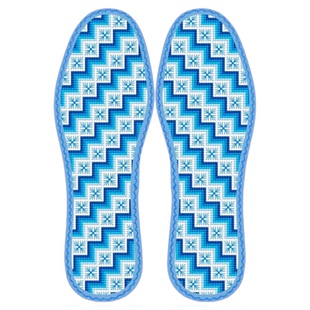 新款买五送一带花边七层纯棉布十字绣鞋垫中小格带针线自己绣