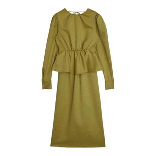 AMERI冬季新款 套装式样露背绑带时尚感连衣裙02320540900