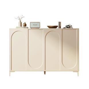 鞋柜家用门口高级感入户专用2025爆款奶油风室内一体靠墙收纳鞋架