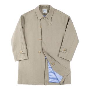 MRA男装 华达呢巴尔玛肯风衣中长款叠门襟重磅浴血黑帮大衣外套春