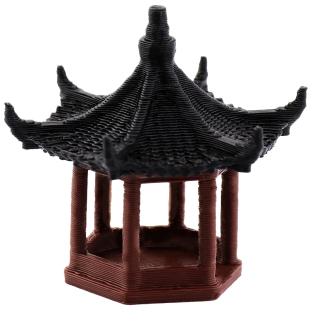 微景观假山水陆缸鱼缸造景小摆件中式古建筑模型庭院书房凉亭