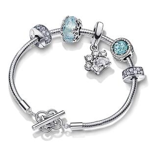 [情人节礼物]Pandora潘多拉宠爱至上手链套装萌爪吊饰银色闪耀