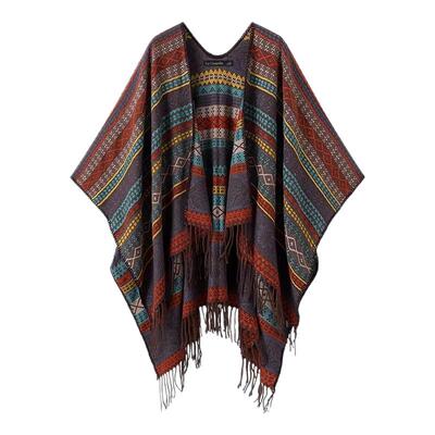 拉夏贝尔/La Chapelle民族风流苏斗篷大披肩女高级感旅游外搭开衫