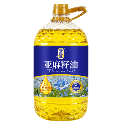 一级冷榨纯正亚麻籽油食用油5L高Omega3家用压榨菜籽优质物理