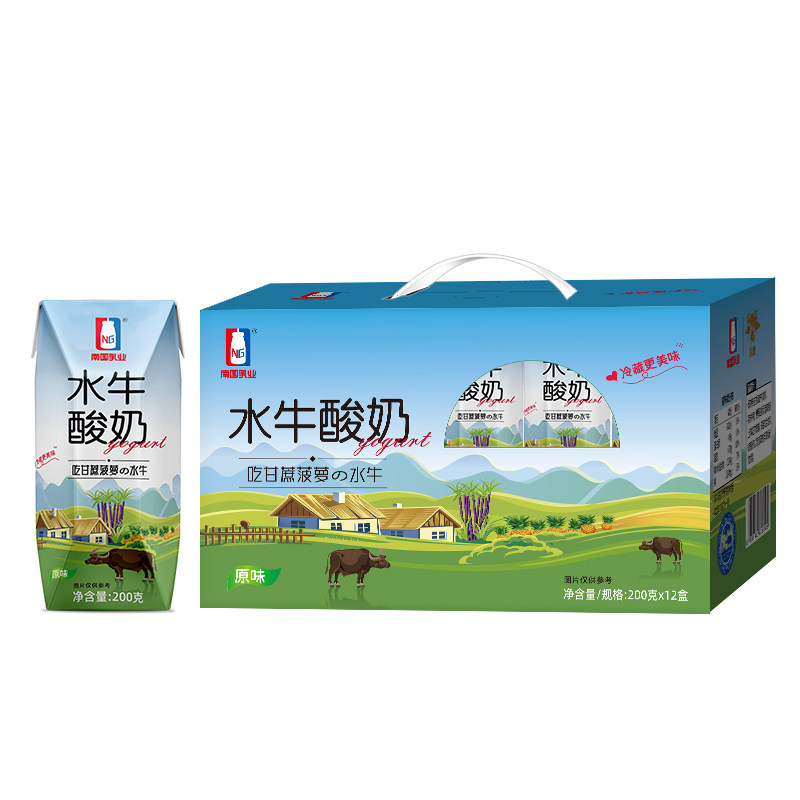 南国乳业乳鹰水牛酸奶常温酸奶200gx12盒风味发酵乳整箱礼盒装