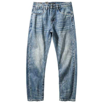 阿美咔叽立体弯刀赤耳丹宁牛仔裤