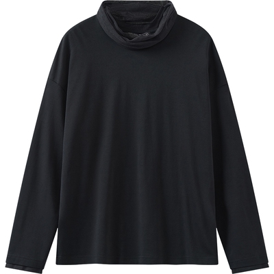 播商场同款网纱半高领宽松长袖T恤女26春新款通勤上衣BDT1YD1235