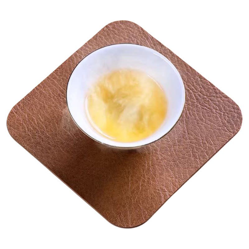 杯垫轻奢高级感皮革复古水杯垫中式防滑防水威士忌杯子垫茶杯垫托