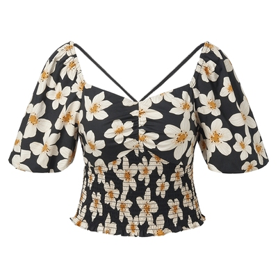 歌莉娅夏季穿搭印花T恤短袖女