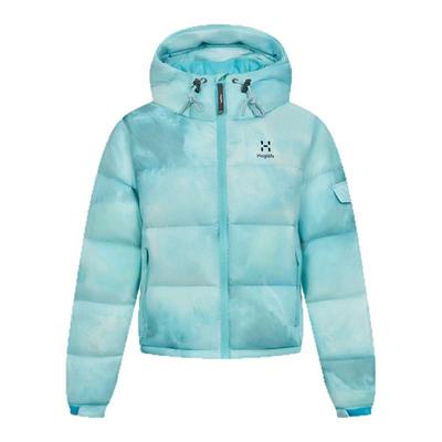 Haglöfs火柴棍Loose Down Hood女子650蓬户外短款鹅绒扎染羽绒服
