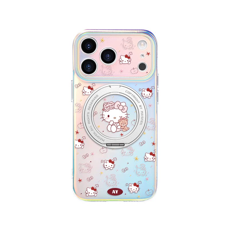 ANGYING × 睡衣猫咪适用苹果17promax手机壳新款iphone16pro磁吸带支架ip15支点Lo5套全包高级感好看女14/13