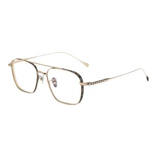 德国蔡司时尚双梁眼镜男潮大脸显瘦可配近视复古飞行员款眼镜架女